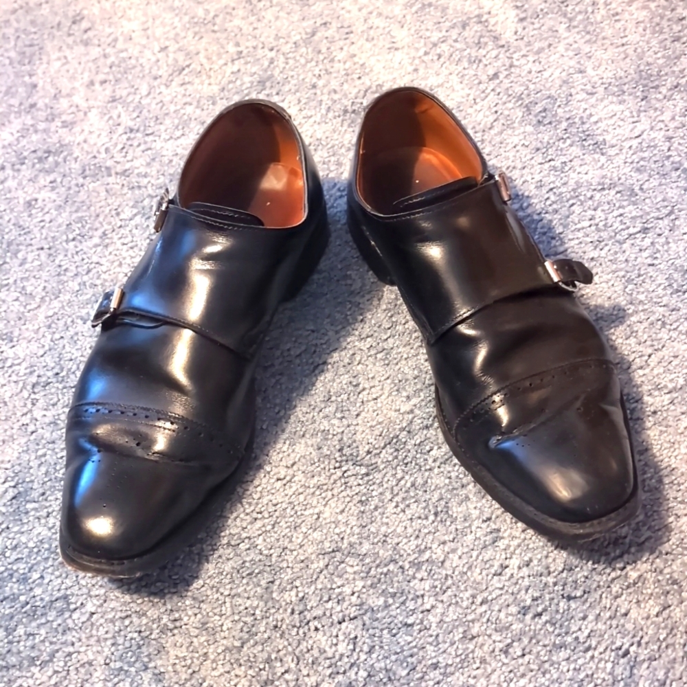 Allen Edmonds St. John's double monkstrap in black, size 12D